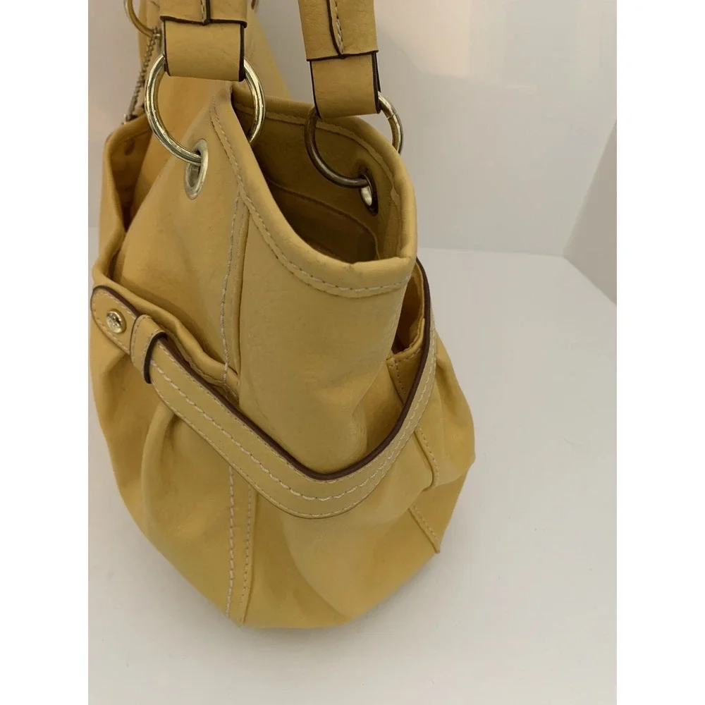 Relic Yellow Faux Leather Shoulderbag Hobo Style Compartments Goldtone Hardware